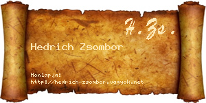 Hedrich Zsombor névjegykártya